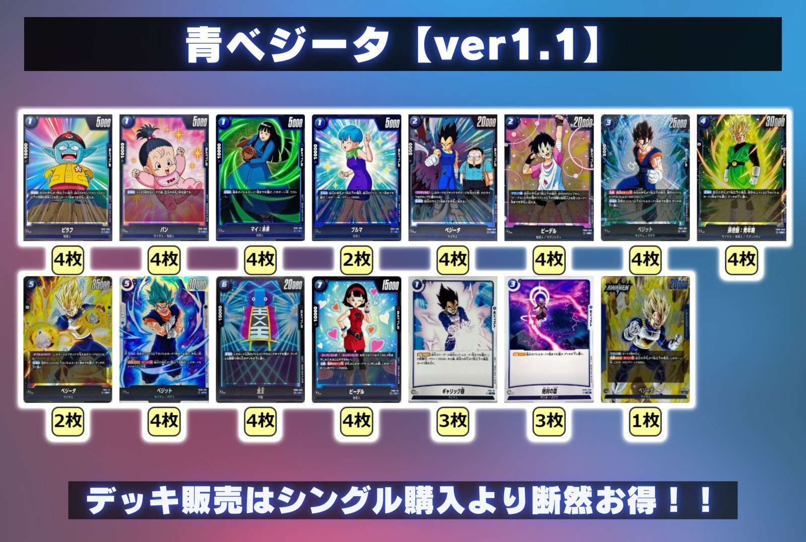 青ベジータ デッキ+調整パーツ付き